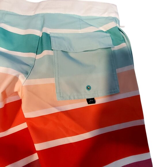 Art Class Boys Swim Trunks Rainbow Striped Design Size 8 Adjustable drawstring - Picture 9 of 9